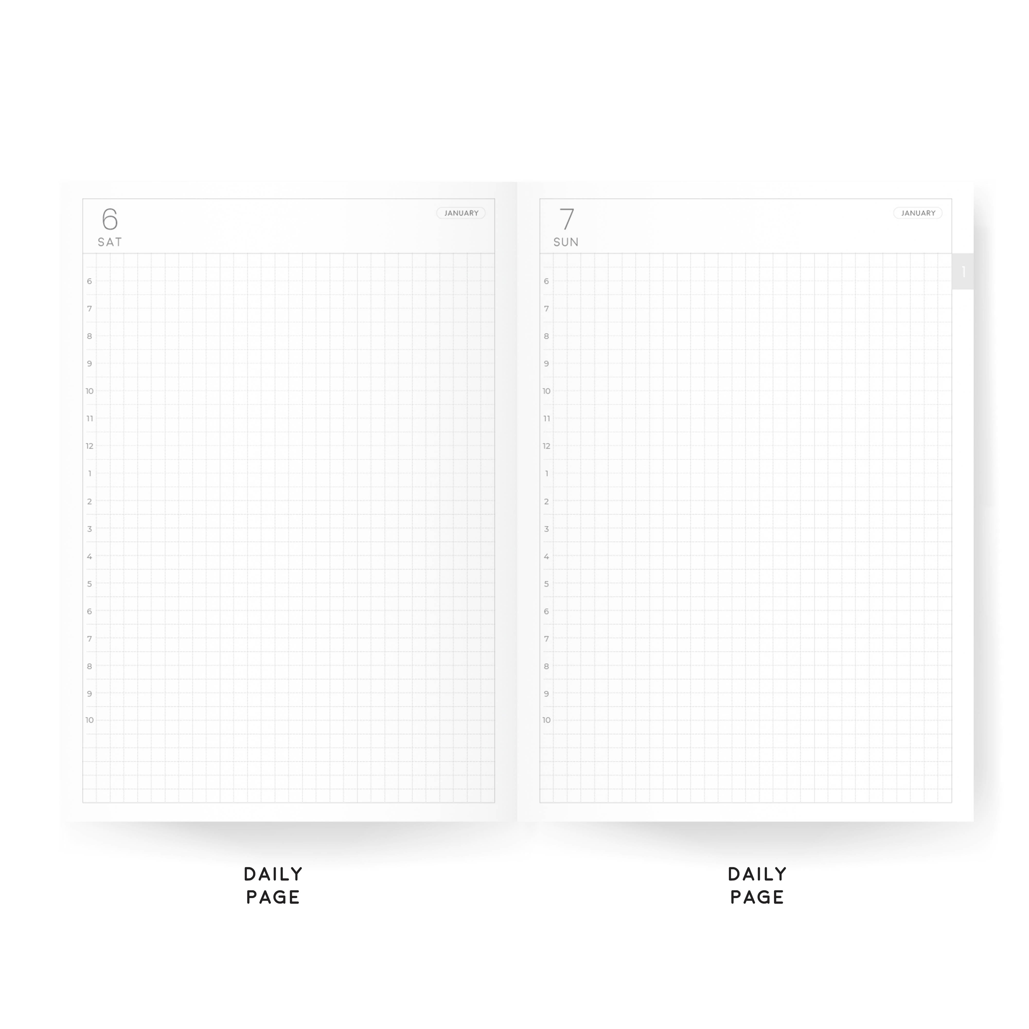 Aura Estelle B6 Classic Daily Planners | 2024 Dated | Tomoe River Paper - insidepagesd6 7 product photo