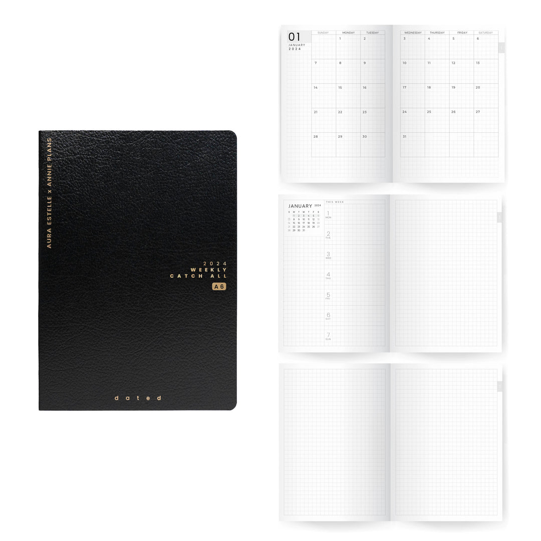 A6 WEEKLY CATCH ALL PLANNERS  2024 DATED TOMOE RIVER PAPER – Aura Estelle