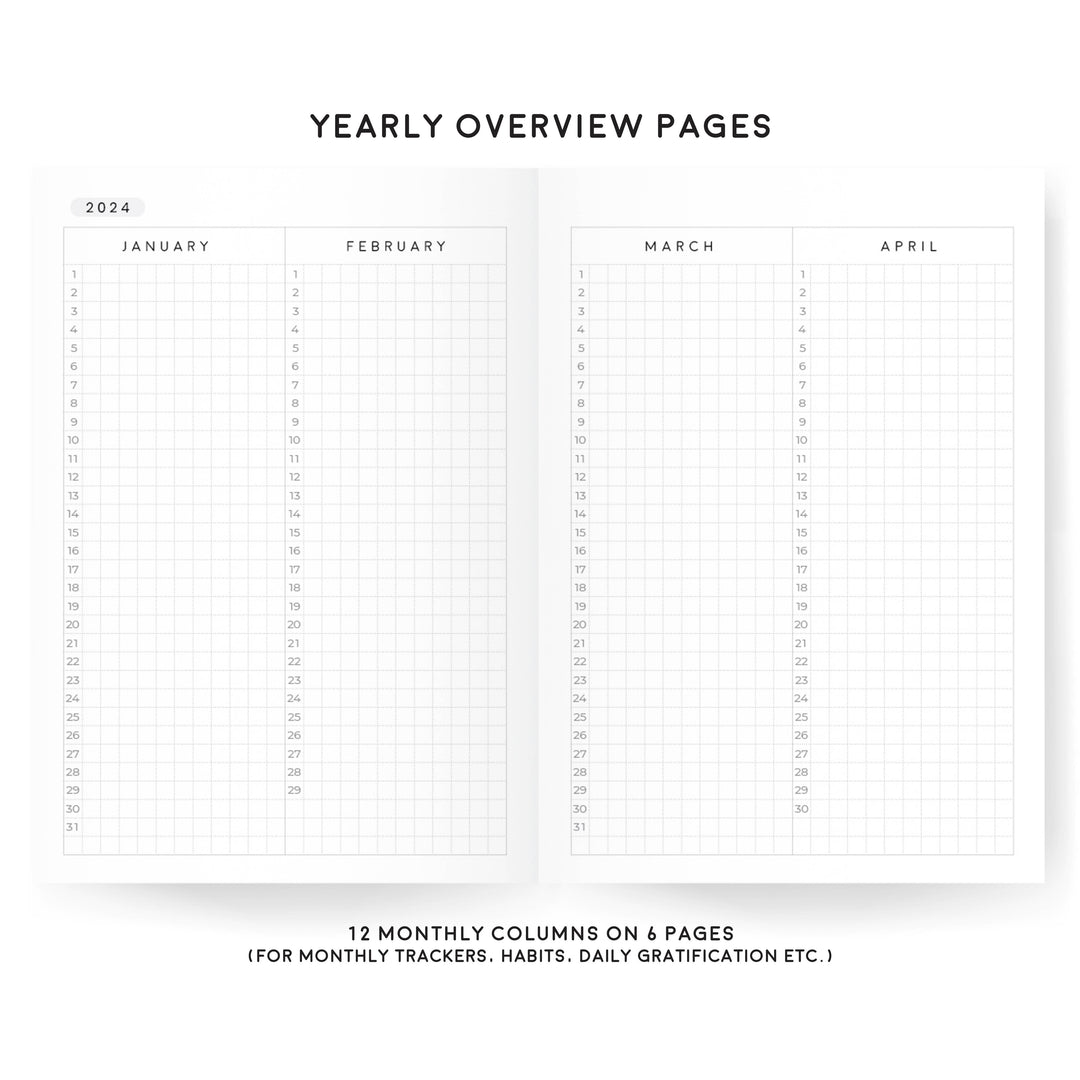 A6 WEEKLY CATCH ALL PLANNERS  2024 DATED TOMOE RIVER PAPER – Aura