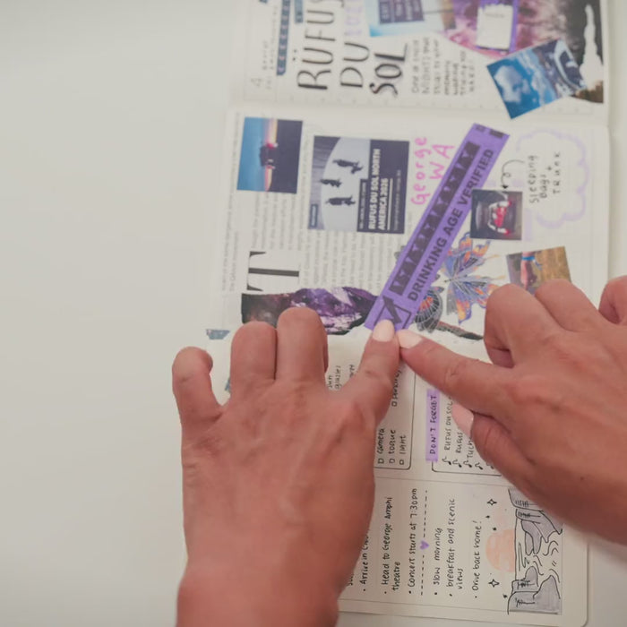 Folding a Travel tip-in back in and closing the planner