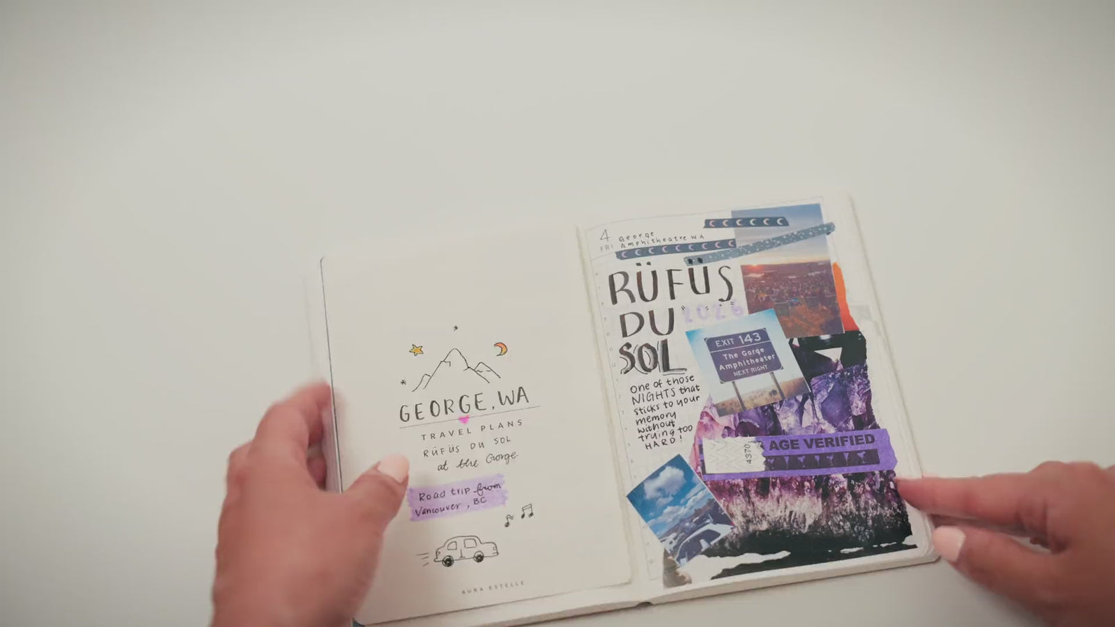 A Travel tip-in folding out beside a planner spread