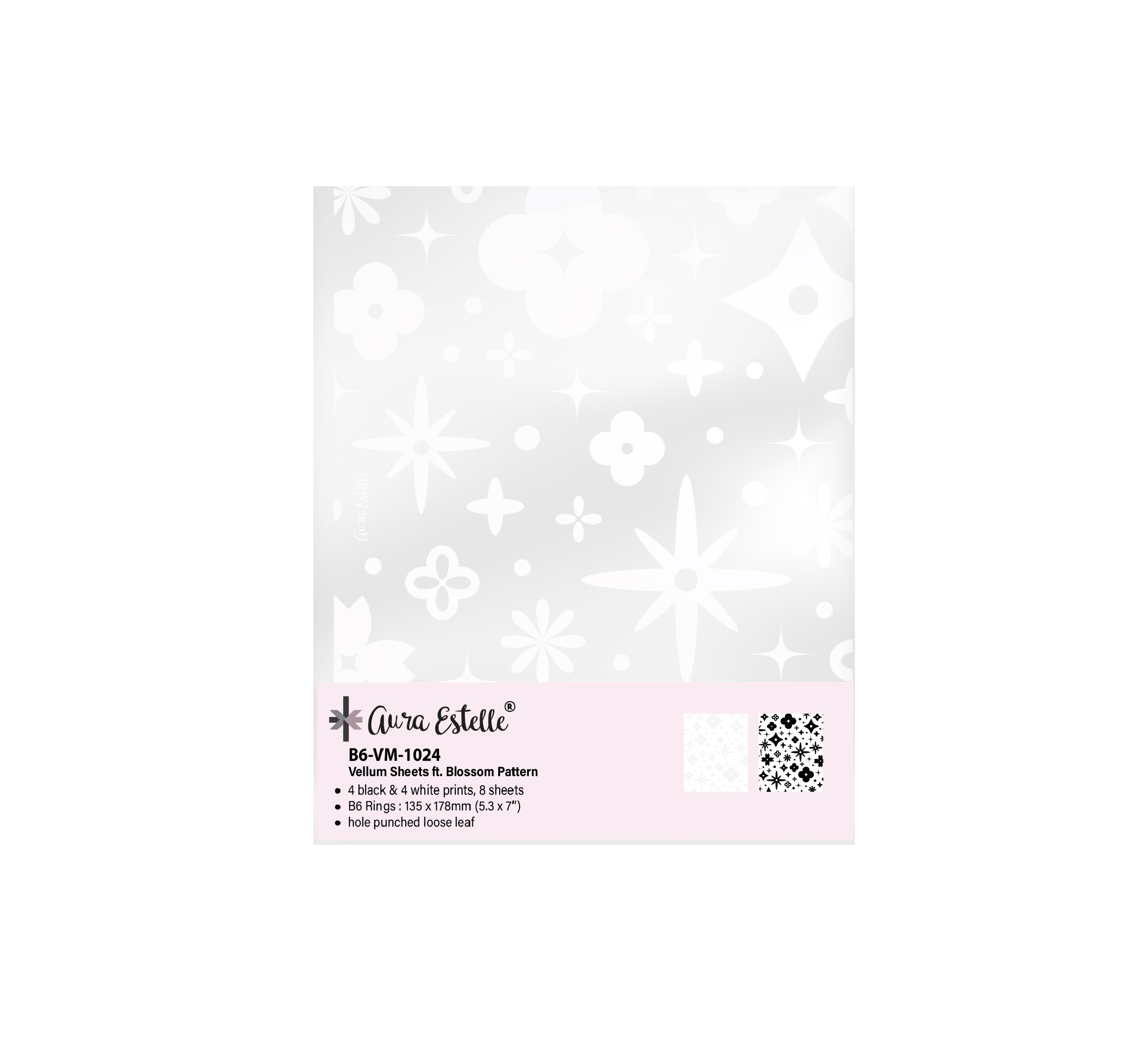 Black & White Vellum Sheets For (B6) 1024