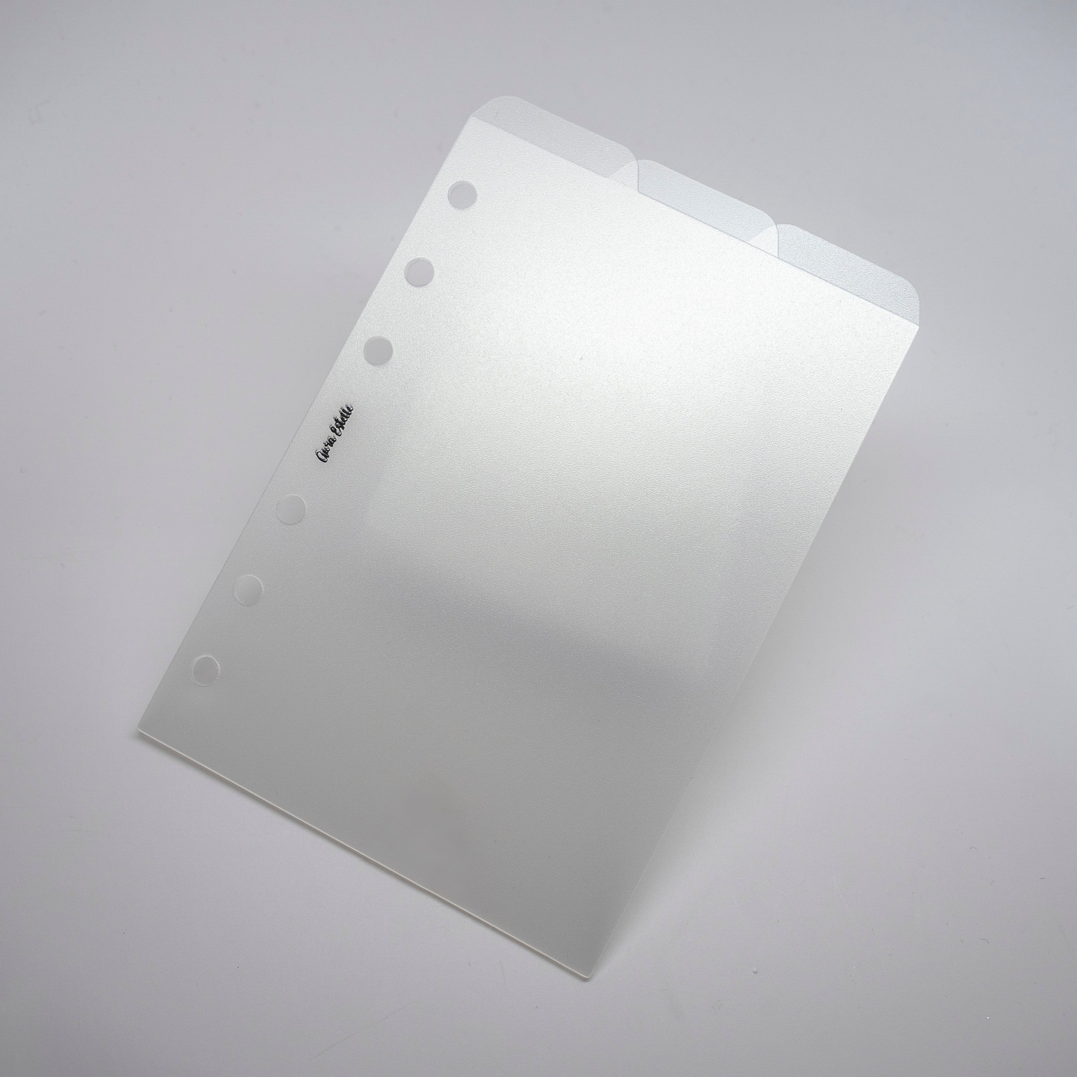 Top Tab Dividers - Glass Plastic - Semi Transparent