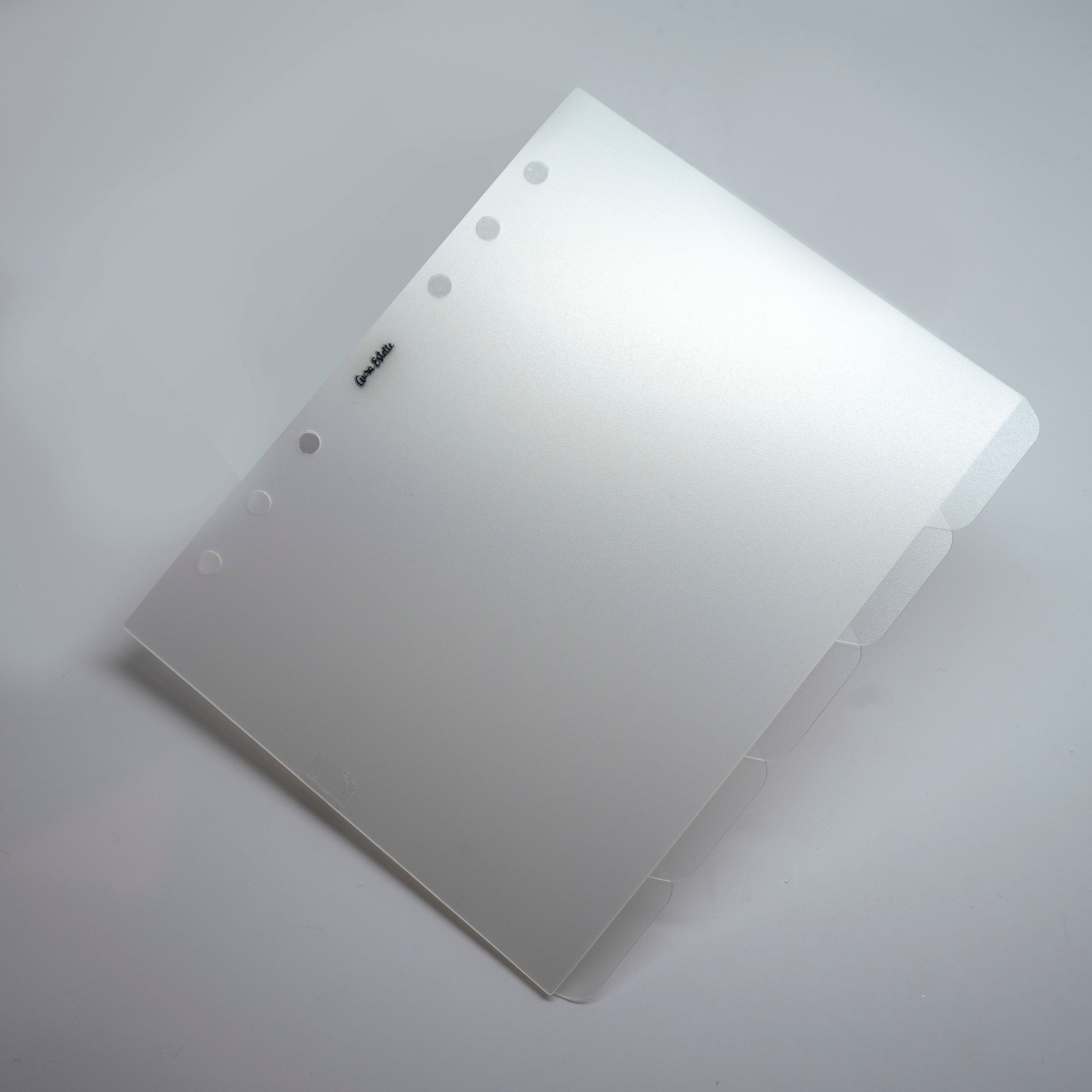 Side Tab Dividers - Glass Plastic - Semi Transparent