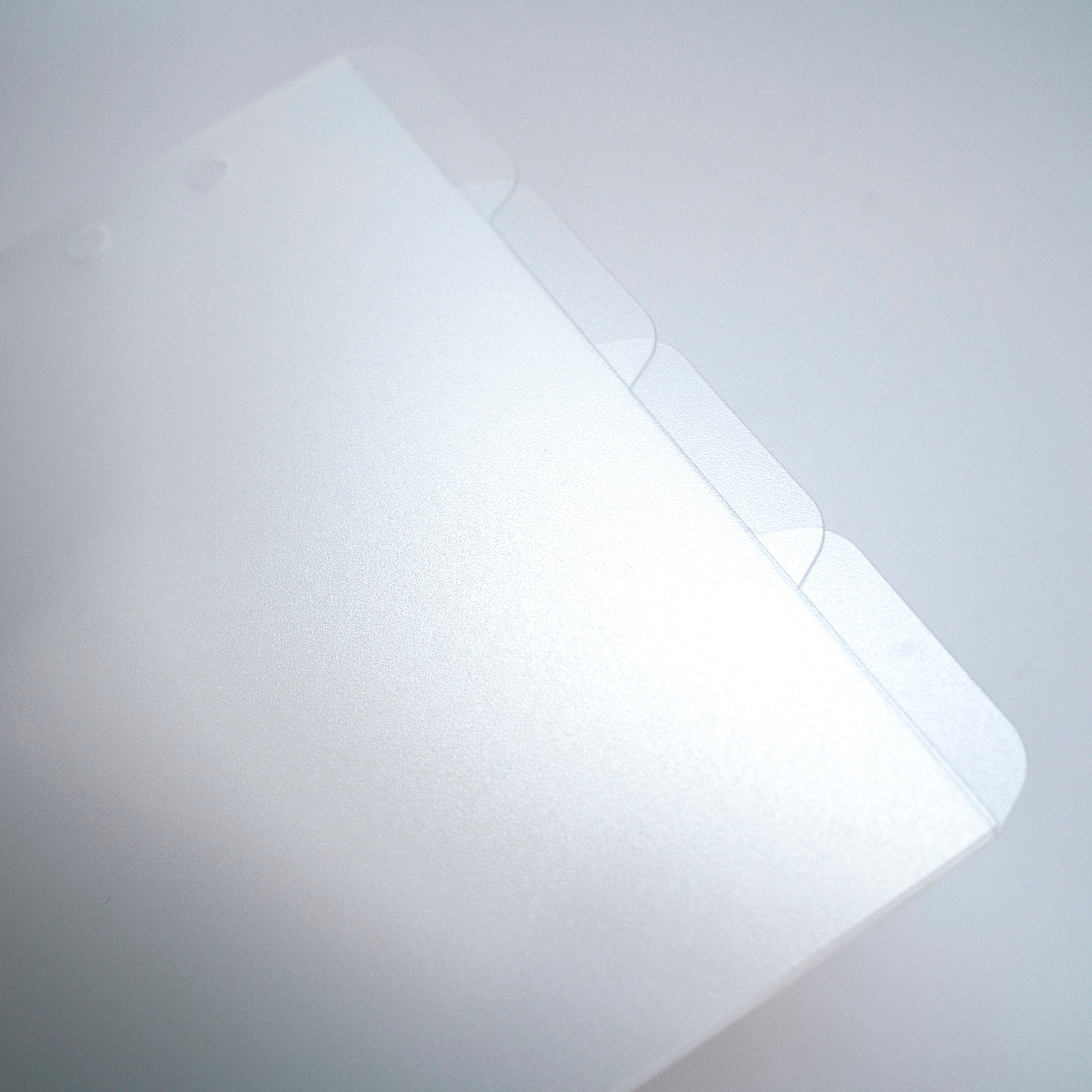 Top Tab Dividers - Glass Plastic - Semi Transparent