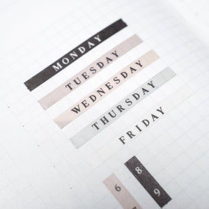 Days of The Week Washi Box [Neutral] 0.15"