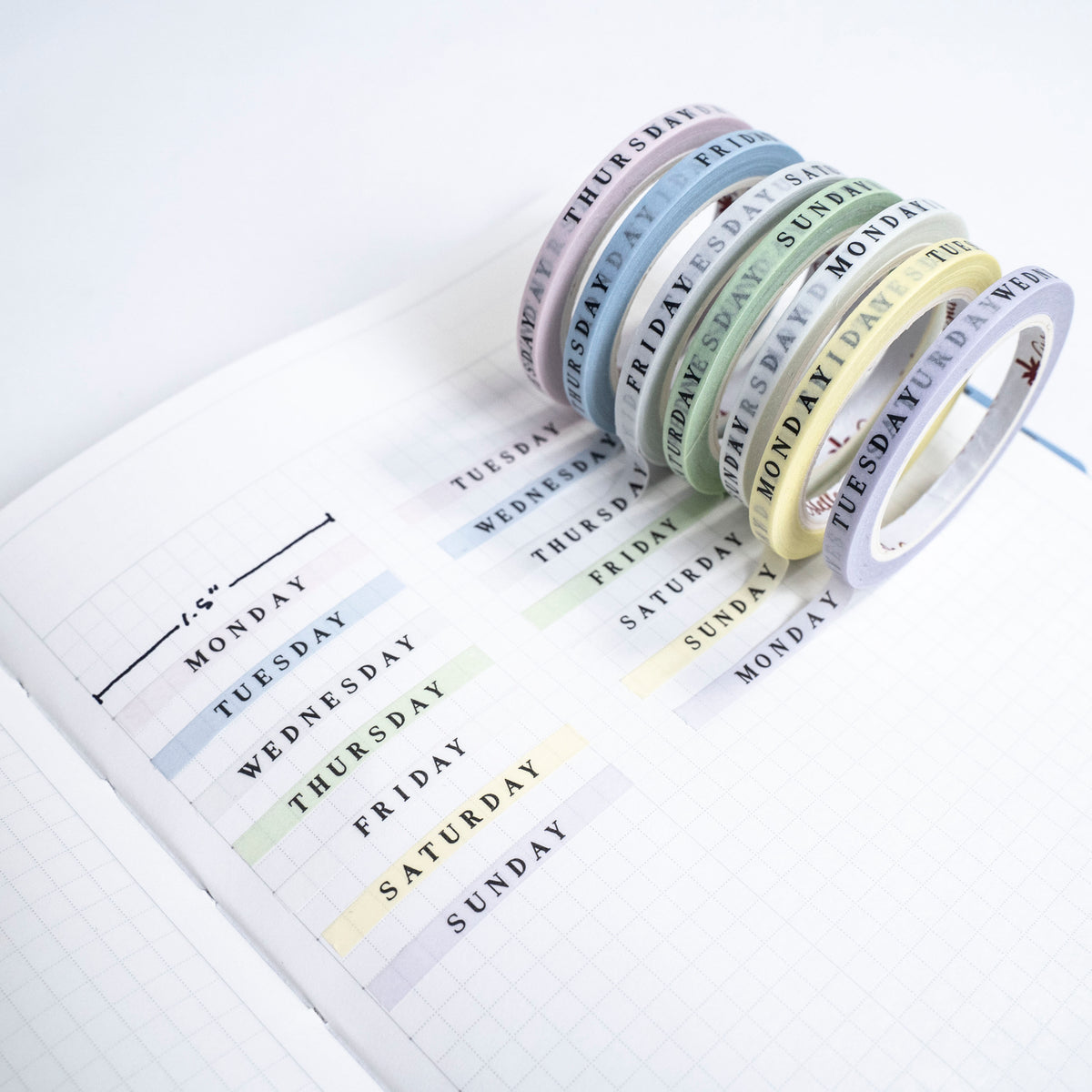Days of The Week Washi Box [Pastel] 0.15" alternate product view