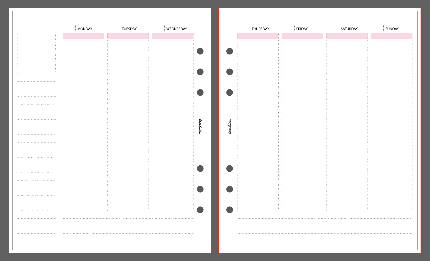 WEEKLY VERTICAL INSERTS A5W 1001 alternate product view