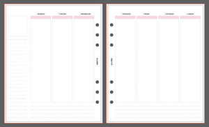 Aura Estelle WEEKLY VERTICAL INSERTS A5W 1001 A5W weekly vertical insert page layout preview