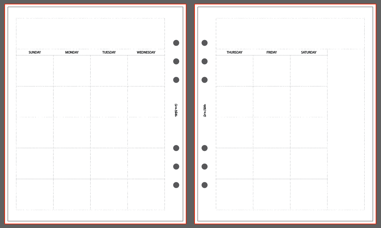 A5W Monthly Inserts - Clustered Style 1010
