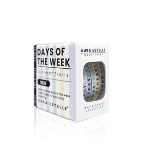 Aura Estelle Days of The Week Washi Box [Pastel] 0.15" Pastel Days of The Week washi tape boxed set product shot
