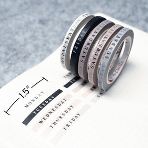 Days of The Week Washi Box [Neutral] 0.15"
