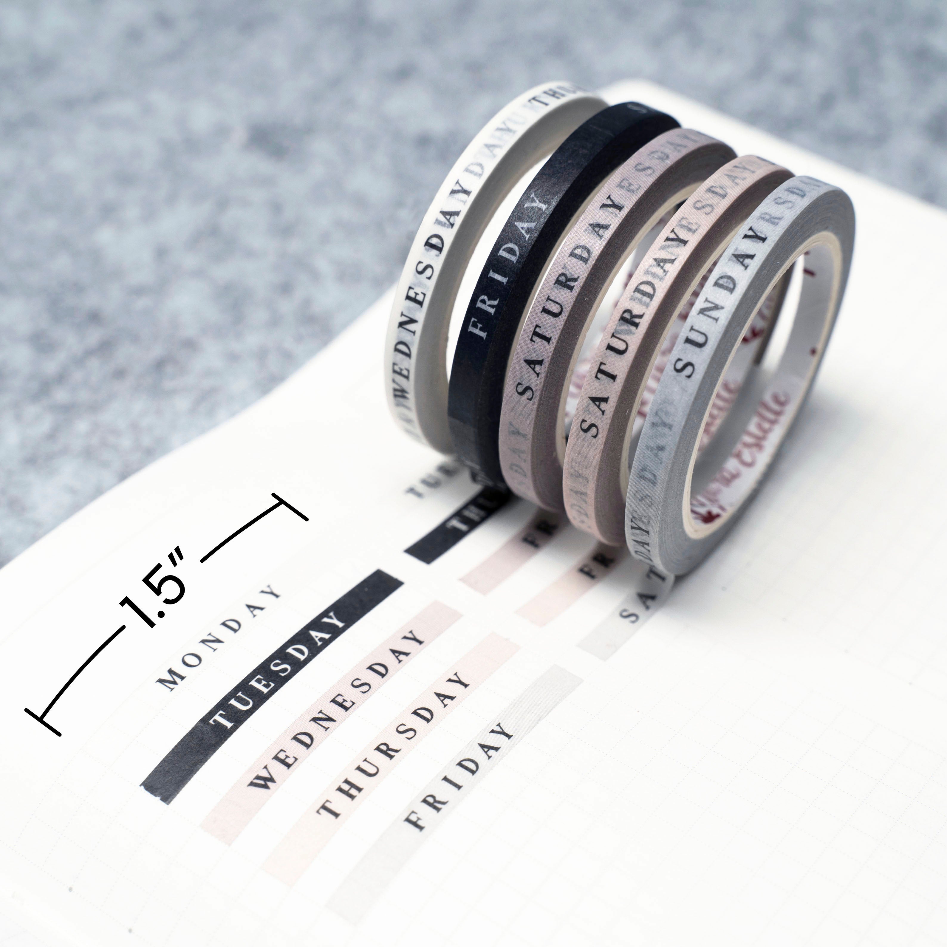 Days of The Week Washi Box [Neutral] 0.15"