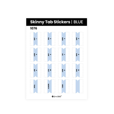 Skinny Tab Stickers Blue