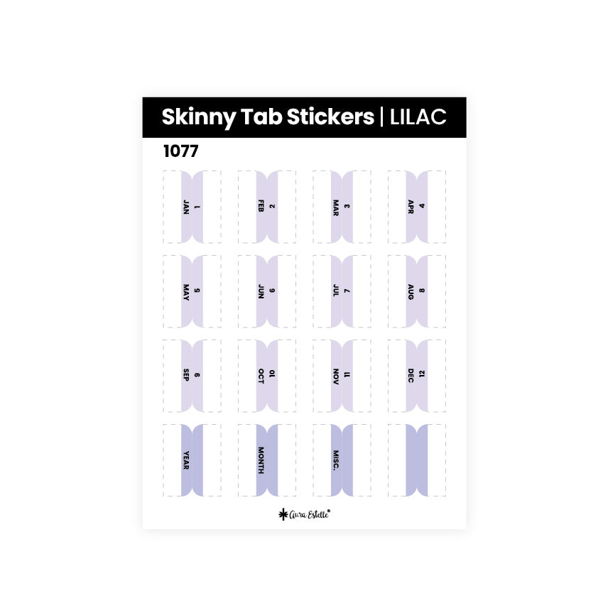 Skinny Tab Stickers Lilac