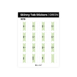 Aura Estelle Skinny Tab Stickers Green Green skinny tab sticker sheet product shot