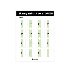 Skinny Tab Stickers Green