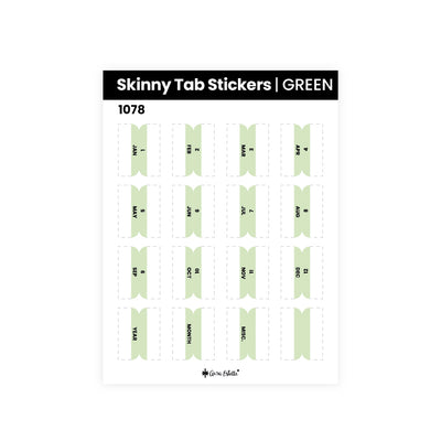 Skinny Tab Stickers Green