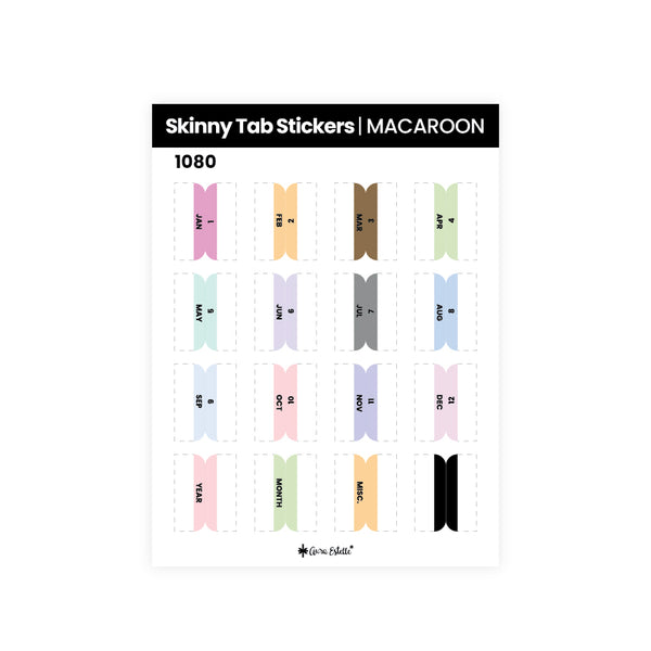 Aura Estelle Skinny Tab Stickers Macaroon Macaroon skinny tab sticker sheet product shot