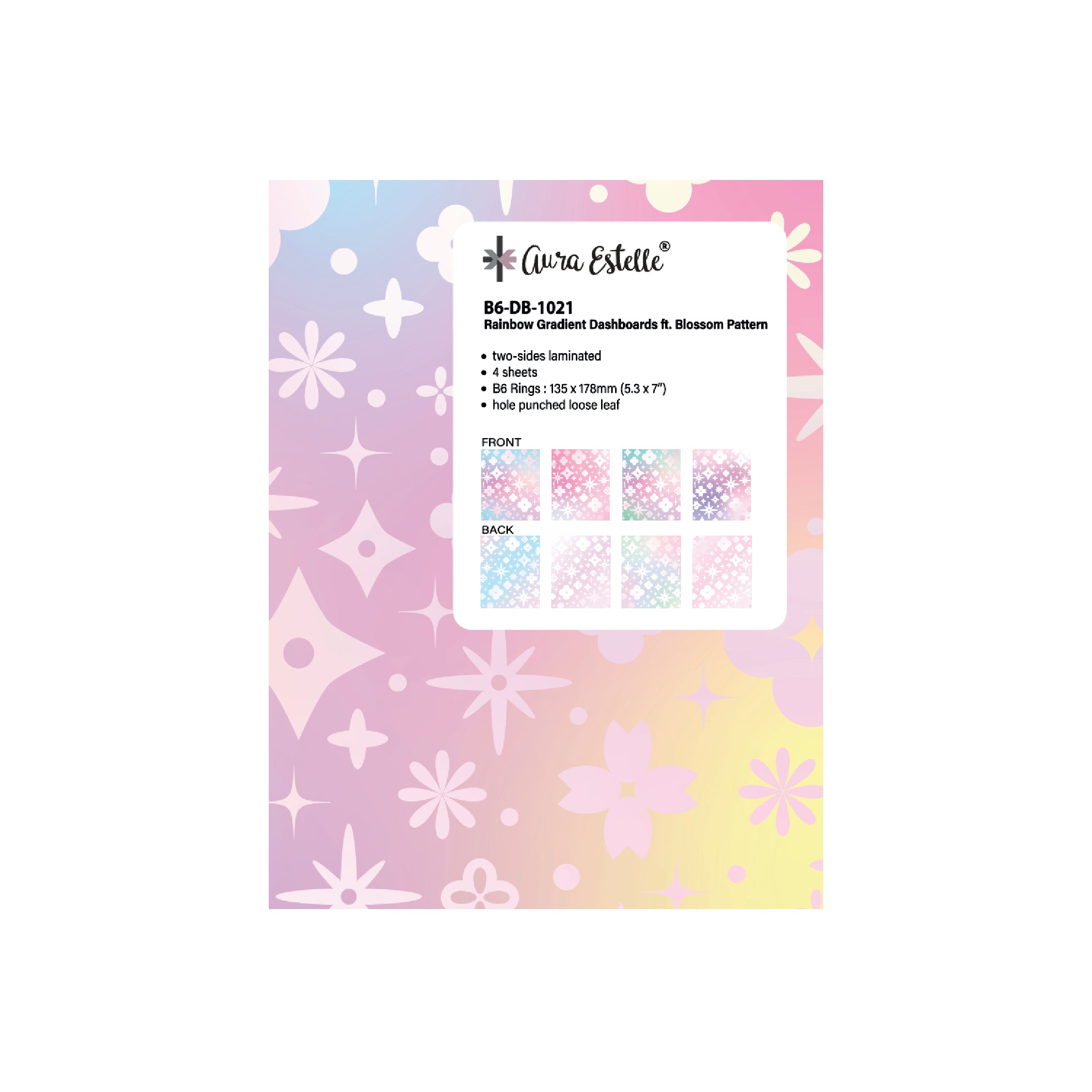 Rainbow Gradient Dashboards Ft. Blossom Pattern B6 1021