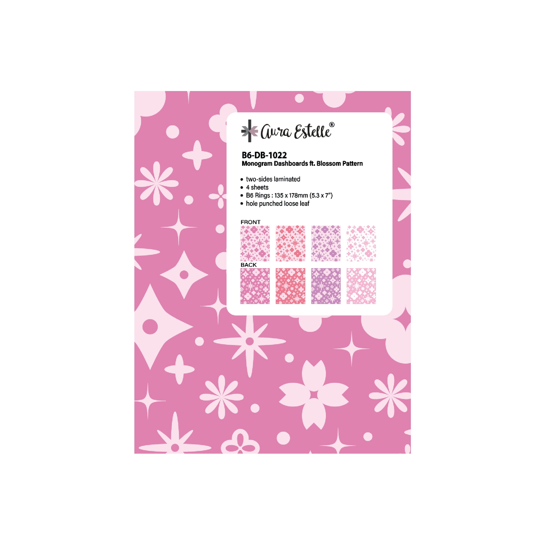 Rainbow Monogram Dashboards Ft. Blossom Pattern B6 1022