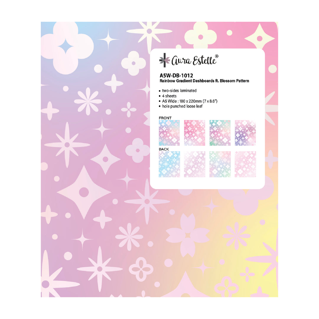 RAINBOW GRADIENT DASHBOARDS FT. BLOSSOM PATTERN A5W 1012