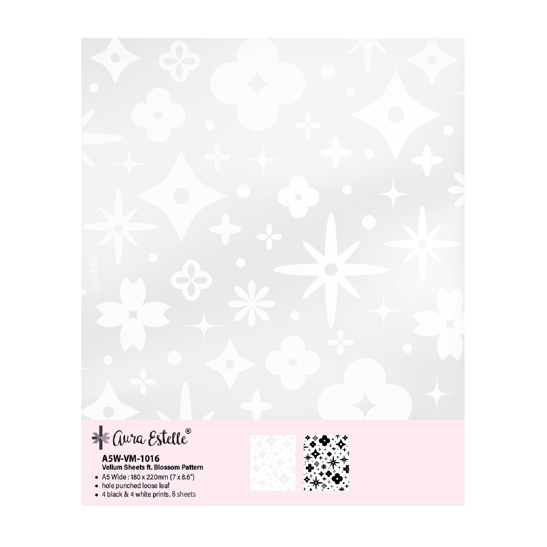 Black & White Vellum Sheets (A5W) 1016