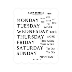 Aura Estelle Washi Stickers | Weekly Headers Serif Weekly Headers Serif washi sticker sheet product shot