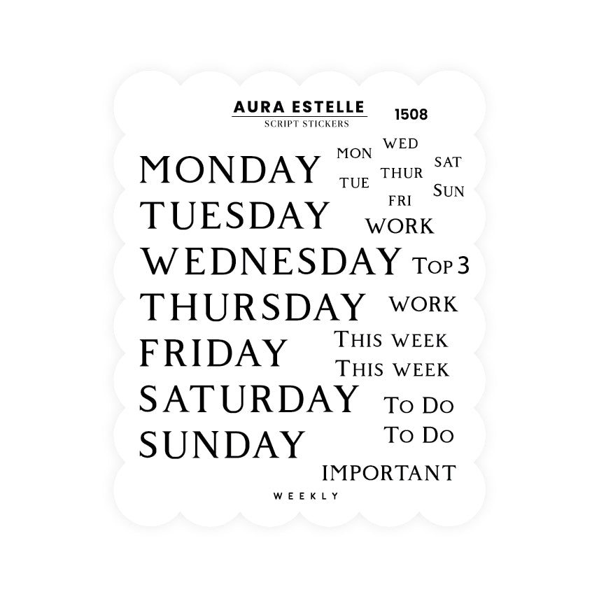 BASIC WEEKLY SCRIPTS STICKERS 1508