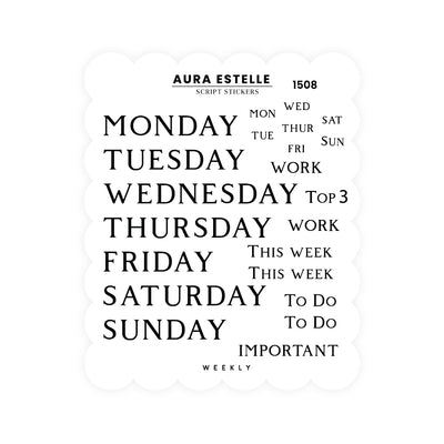 Washi Stickers | Weekly Headers Serif