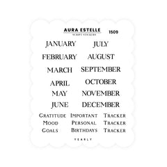 Washi Stickers | Monthly Header Serif