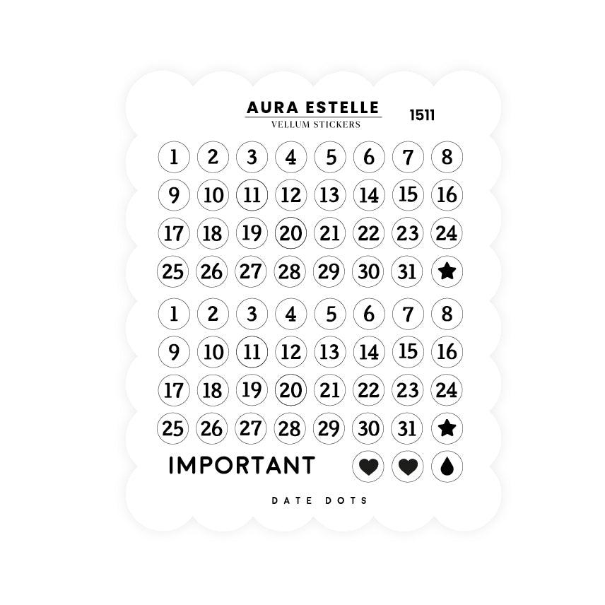 DATE DOTS STICKERS 1511