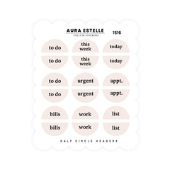 Washi Stickers | Half Circle Headers