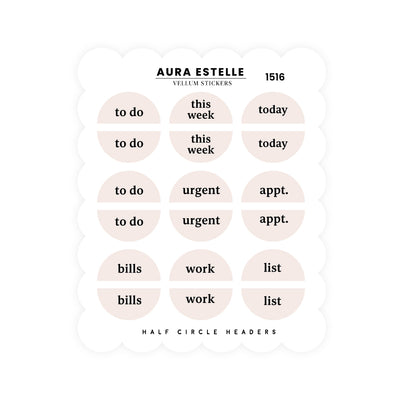 Washi Stickers | Half Circle Headers