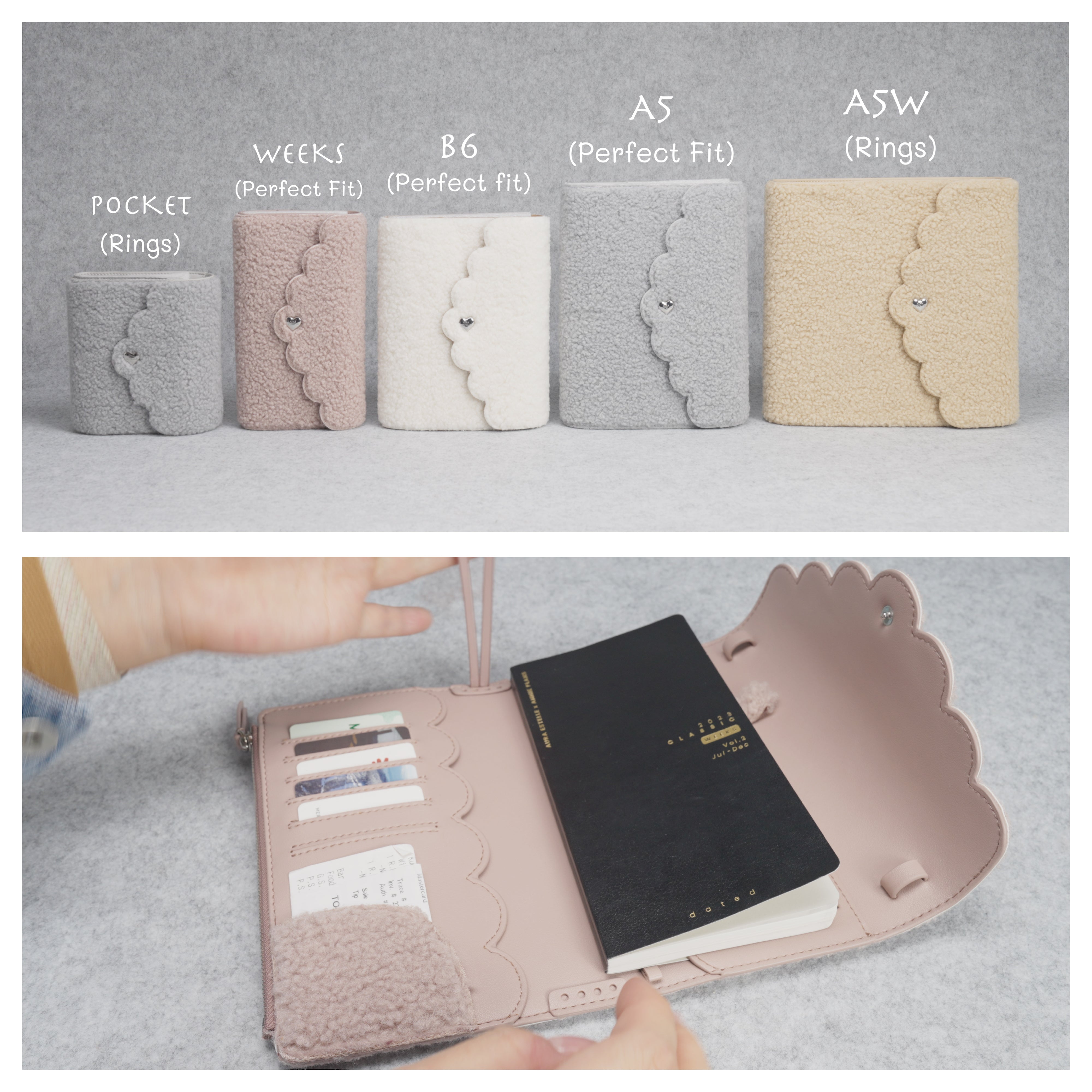 Shearling Planner Cover Weeks - Cream White